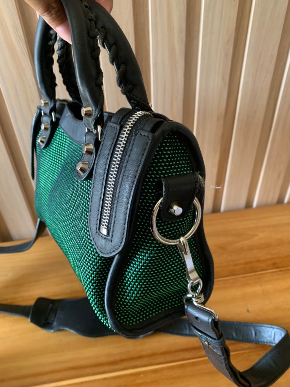 Balenciaga Tricolor Mesh Giant 12 Mini City SHW in Green/Vert Jade - Picture 4 of 15